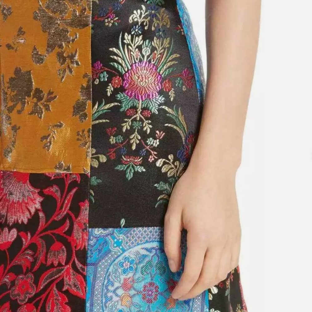 Alice + Olivia Riley Patchwork Aline Mini Skirt -… - image 4